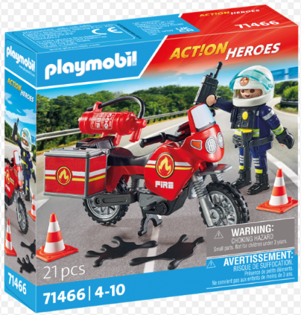 PLAYMOBIL-ΠΥΡΟΣΒΕΣΤΗΣ ΜΕ ΜΟΤΟΣΙΚΛΕΤΑ (MT)