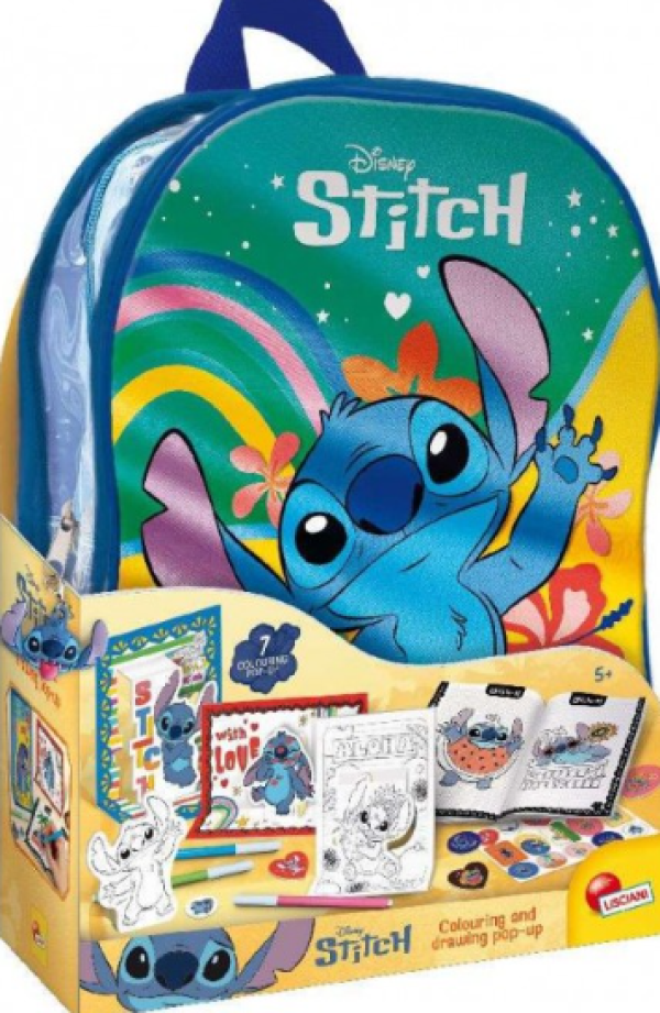 STITCH COLOURING AND DRAWING POP UP IN A BACKPACK