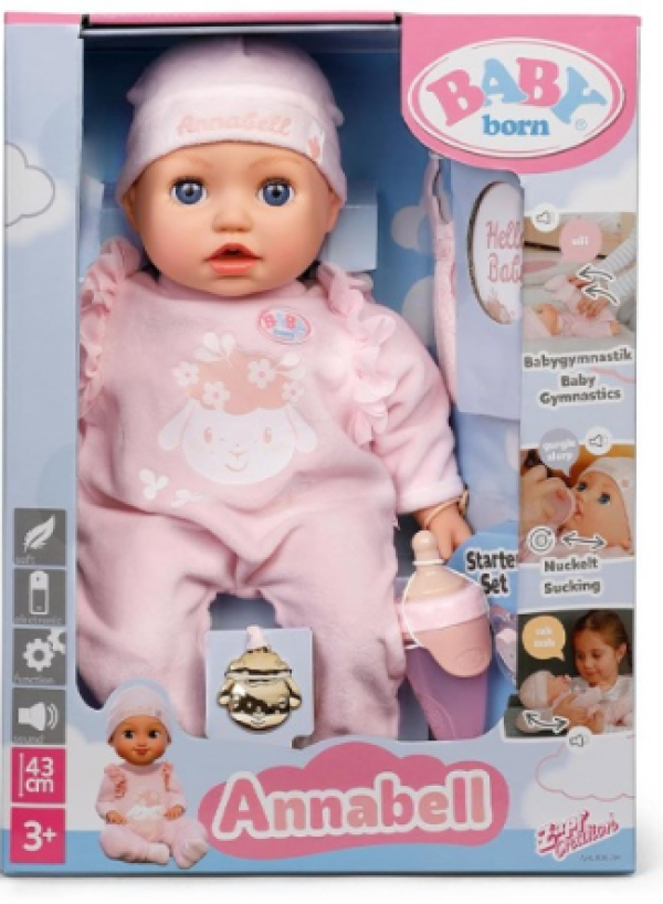 BABY BORN ANNABELL ΔΙΑΔΡΑΣΤΙΚΗ ΚΟΥΚΛΑ ΜΕ ΑΞΕΣΟΥΑΡ 43cm