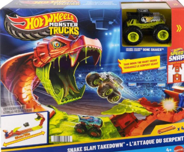 HOT HWEELS M.TRUCKS ΠΙΣΤΑ- ΕΠΙΘΕΣΗ ΦΙΔΙΟΥ (+ ΚΕΡΟΚΟΥΤΟ)