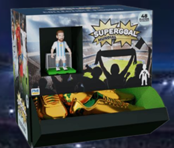 SUPERGOAL MUNDIAL ΧΡΥΣΟ ΠΑΠΟΥΤΣΙ ΚΑΨΟΥΛΑ ΦΙΓ.ΔΡΑΣΗΣ 7,5εκ.ΣΤΑΝΤ 12τεμ.(ΚΙΝΑ)