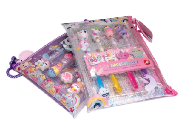 ΣΕΤ STATIONERY 4 ΣΤΥΛΟ & ΑΞΕΣΟΥΑΡ 2σχ.(ΚΙΝΑ)