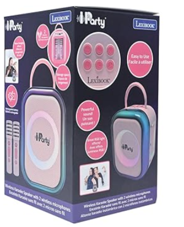 BLUETOOTH KARAOKE WITH 2 WIRELESS MICROPHONES