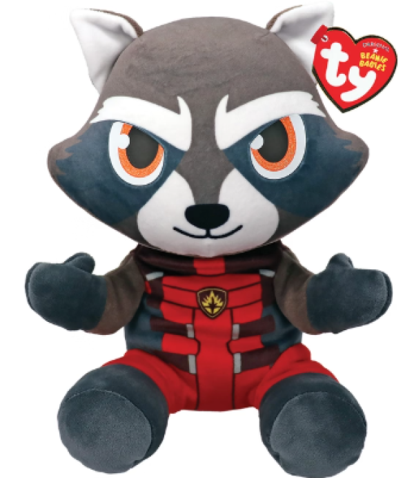 ΧΝΟΥΔΩΤΟ BEANIE BELLIES MARVEL ROCKET 15εκ.(ΚΙΝΑ)