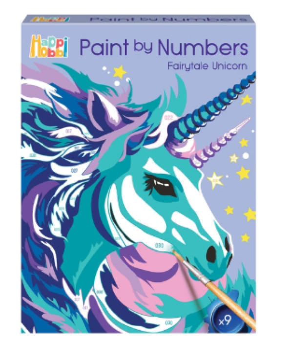 HAPPIHOBBI PAINT BY NUMBERS FAIRYTALE UNICORN (KINA)