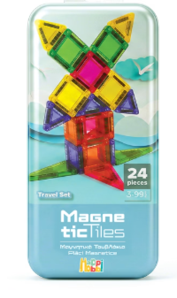 HAPPIHOBBI ΜΑΓΝΗΤΙΚΑ ΤΟΥΒΛΑΚΙΑ TRAVEL SET 24pcs-CDU 12τεμ.(KINA)