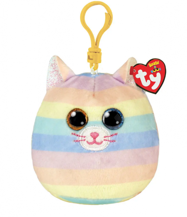TY Squishy Beanies Heather Χνουδωτό Κλιπ Γατούλα Πολύχρωμο
