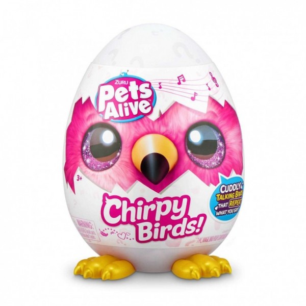 ΛΟΥΤΡΙΝΟ ΦΩΝΗΤΙΚΟ ΠΟΥΛΙ CHIRPY BIRDS PETS ALIVE S1-4σχεδια
