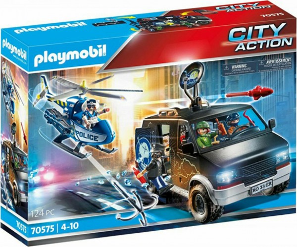 PLAYMOBIL-ΑΣΤΥΝΟΜΙΚΟ ΕΛΙΚΟΠΤΕΡΟ & ΛΗΣΤΕΣ ΜΕ ΒΑΝ